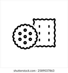 Vector black line icon for Crackers