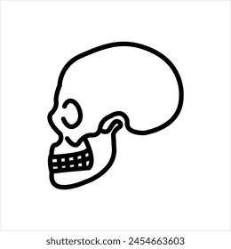 Vector black line icon for 
craniomandibular