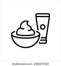 Vektorschwarze Linie Symbol für Creme