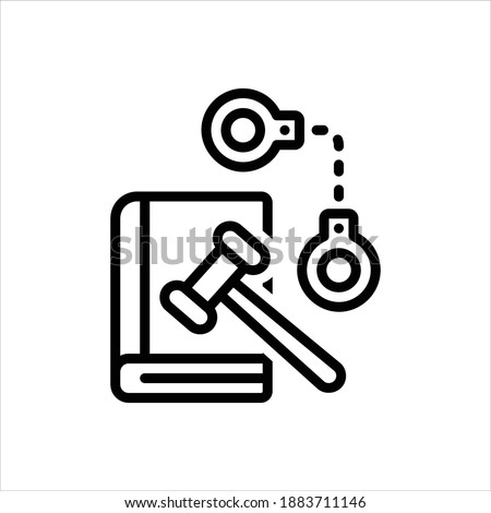 Vector black line icon for criminal