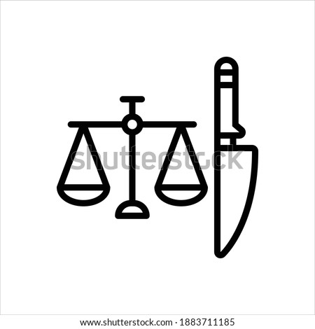 Vector black line icon for criminal