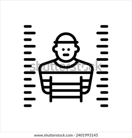 Vector black line icon for criminal