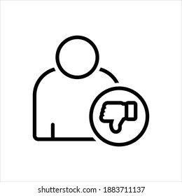 Vector black line icon for criticize
