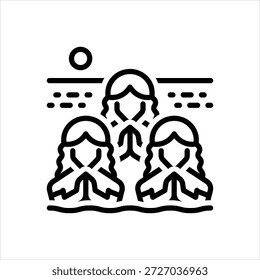 Icono de línea negra de Vector para multitud