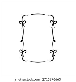 Icono de línea negra de Vector para marco con curvas