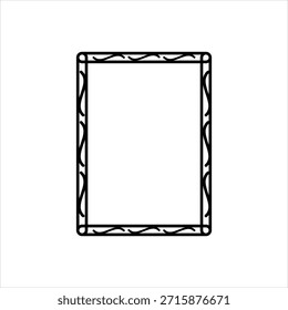 Vector black line icon for curvy border