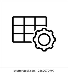 Icono de línea negra de Vector para columnas personalizadas