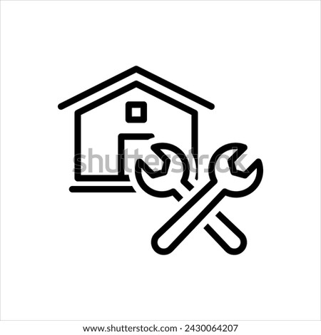 Vector black line icon for customize model