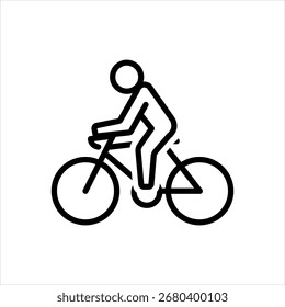 Icono de línea negra de Vector para ciclismo
