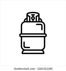 Icono de línea negra del vector para el cilindro
