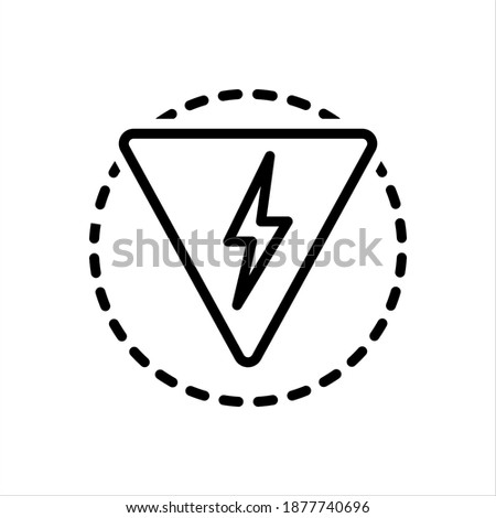 Vector black line icon for danger
