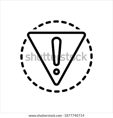 Vector black line icon for danger