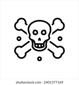 Icono de línea negra del vector para peligroso