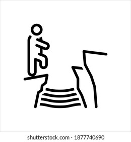 Vector black line icon for dare