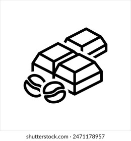 Vektorgrafik Schwarze Linie Symbol für dunkle Schokolade