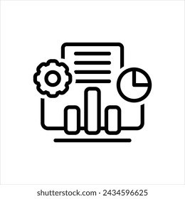 Icono de línea negra vectorial para datos