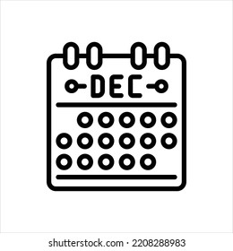 Vector black line icon for dec