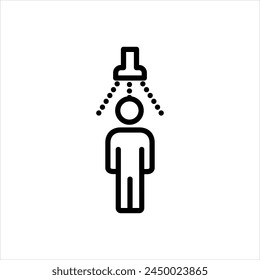 Vector black line icon for decontaminate
