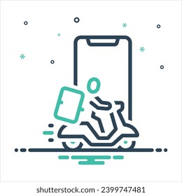 Icono de línea negra del vector para la entrega