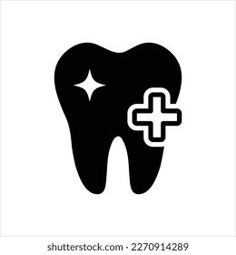 Icono de línea negra del vector para odontología