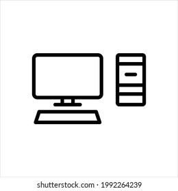 Icono de línea negra del vector para escritorio