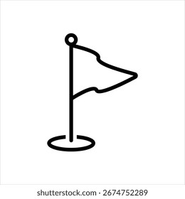 Icono de línea negra de Vector para la bandera de destino