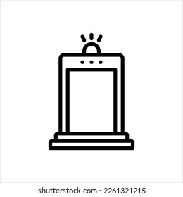 Icono de línea negra del vector para el detector