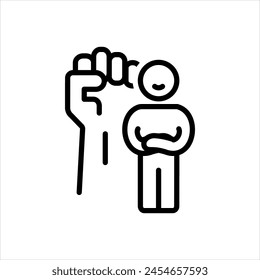 Vector black line icon for determined