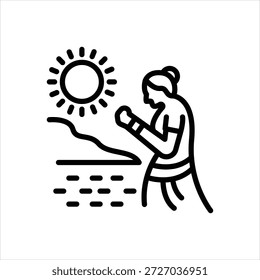 Icono de línea negra de Vector para devotos