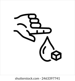 Vector black line icon for diabetes