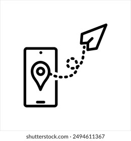 Vector black line icon for direct booking