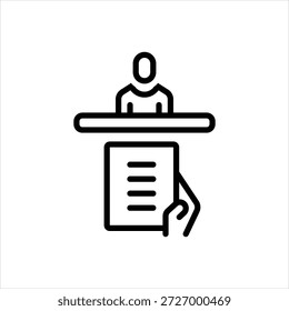 Icono de línea negra de Vector para apelación directa