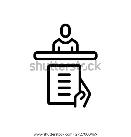 Vector black line icon for direct appeal