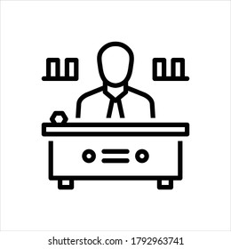Vector black line icon for director