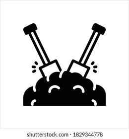 Vector black line icon for dirt