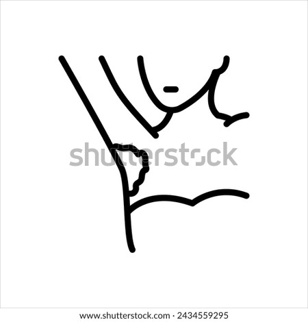 Vector black line icon for discolored