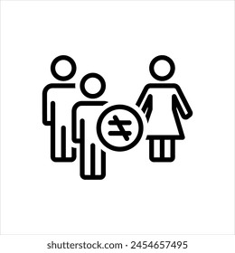 Icono de línea negra de Vector para discriminar