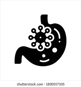 Vector black line icon for disease