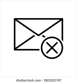 Vector black line icon for dismiss