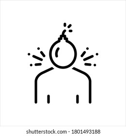 Vector black line icon for disorder