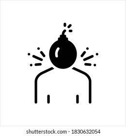 Vector black line icon for disorder