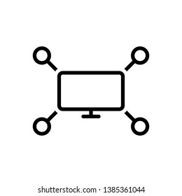 Vector black line icon for distribution channels