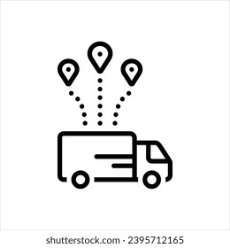 Vector black line icon for distribution