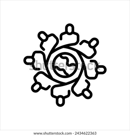 Vector black line icon for diversity