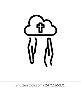 Icono de línea negra de Vector para divino