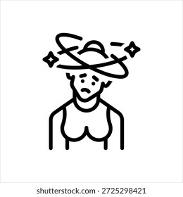 Ícone de linha preta vetorial para tontura