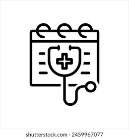 Icono de línea negra de Vector para cita con el doctor