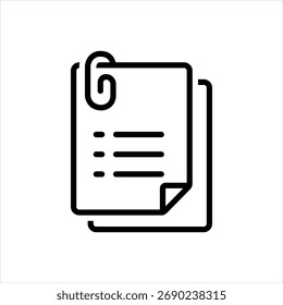 Ícone de linha preta vetorial para documentos