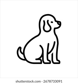 Ícone de linha preta vetorial para Dog