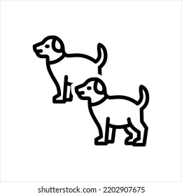 Vector black line icon for dogs